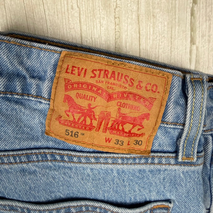 Levis 516 Straight Leg Denim Jeans - Size 33/30