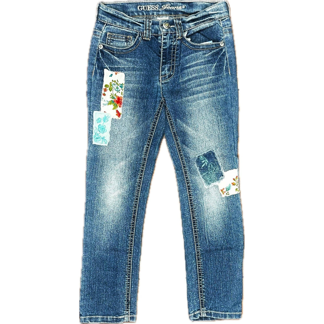 Guess Patchwork Straight Leg Girls Jeans - Size 6X - Jean Pool