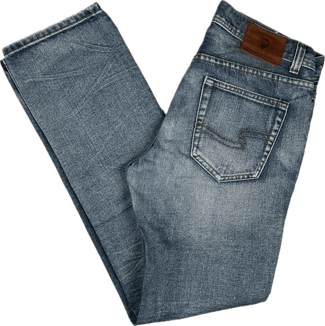 Quality Standard Mens Distressed Finish Jeans -Size 32 - Jean Pool