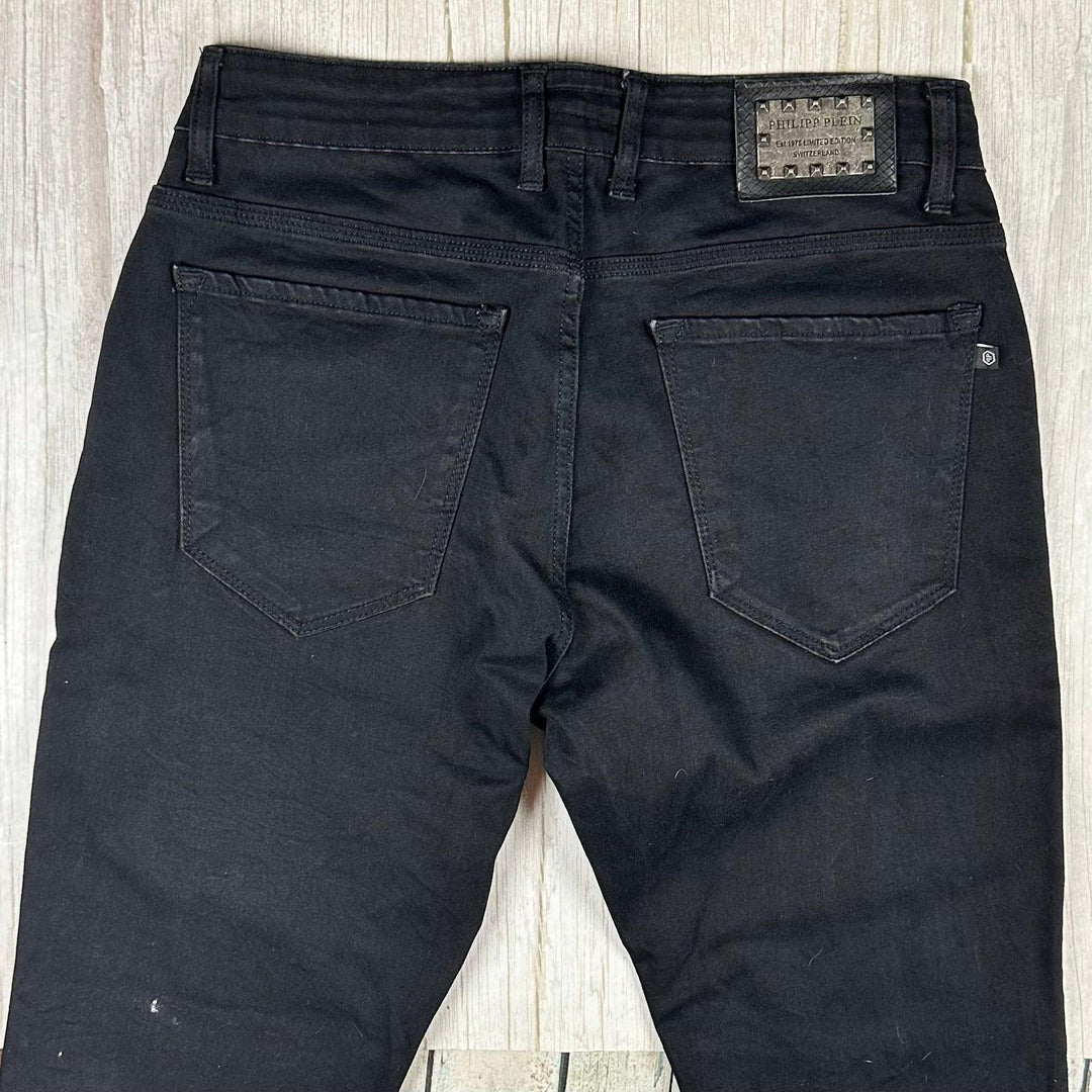 Philipp Plein Mens Black Slim Fit Jeans -Size 34 - Jean Pool