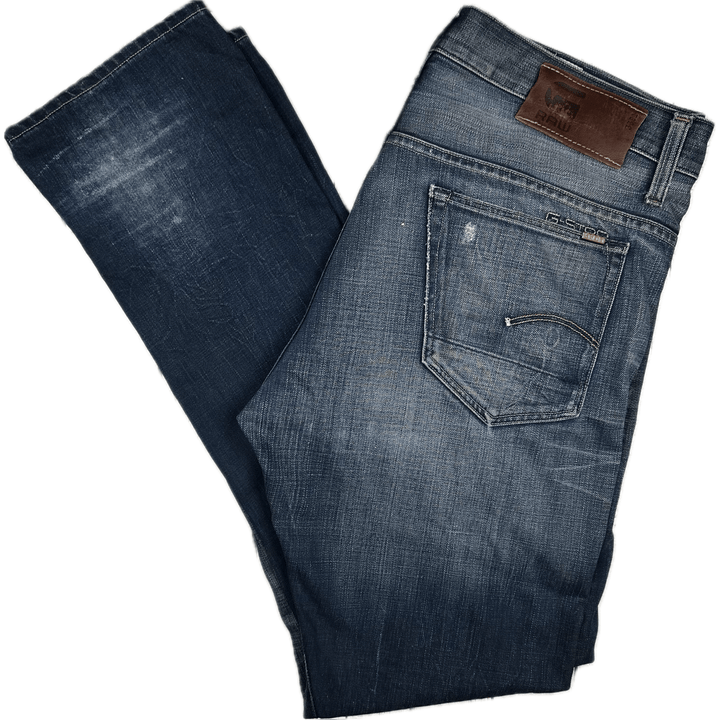 G Star 3301 'Straight' Distress Wash Mens Jeans -Size 38/34 - Jean Pool
