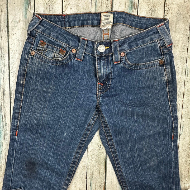 True Religion Low Rise Straight Leg 'Johnny' Jeans- Size 28 - Jean Pool