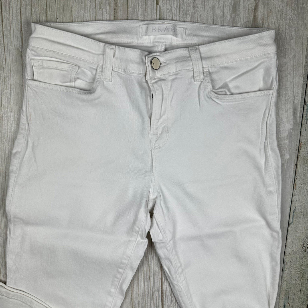 J Brand 'Skinny Leg' Mid Rise White Jeans - Size 30