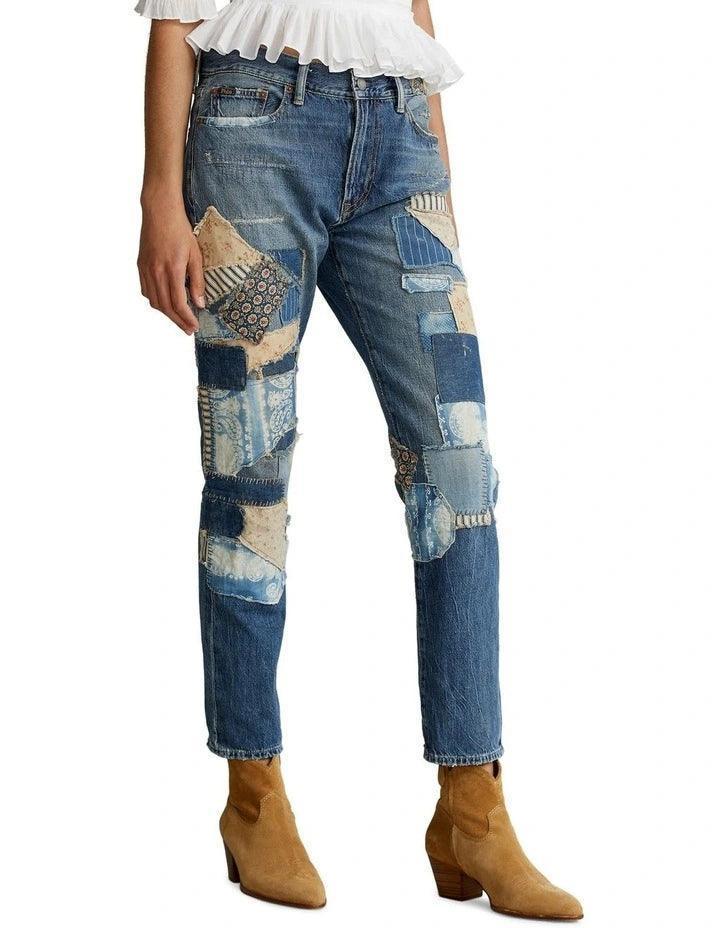 Ralph Lauren 'Avery Boyfriend' Patchwork Denim Jeans - Size 31 - Jean Pool