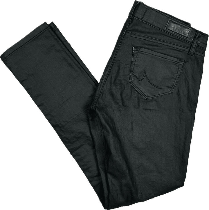 LTB Ladies Low Rise Coated Black Skinny Jeans -Size 26 - Jean Pool