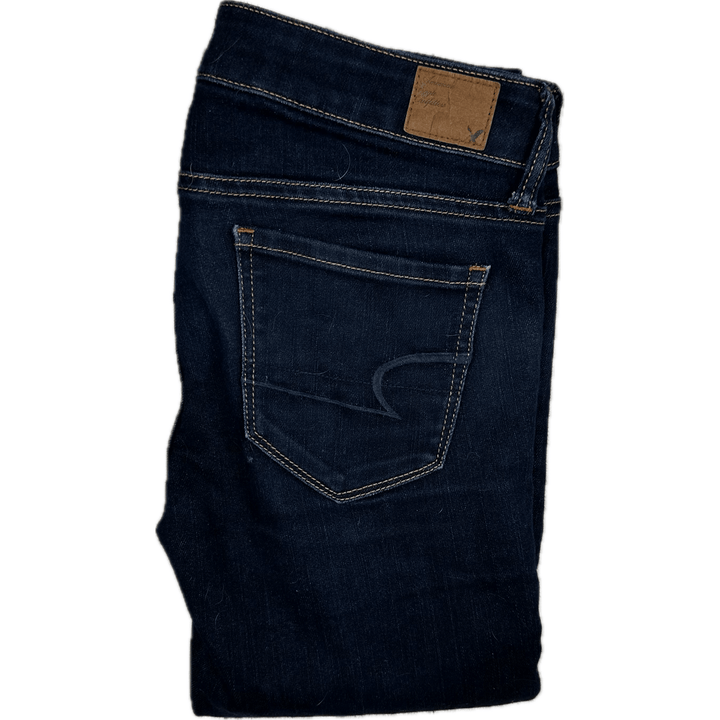 American Eagle Dark Low Rise 'Skinny' Jeans- Size 10 - Jean Pool