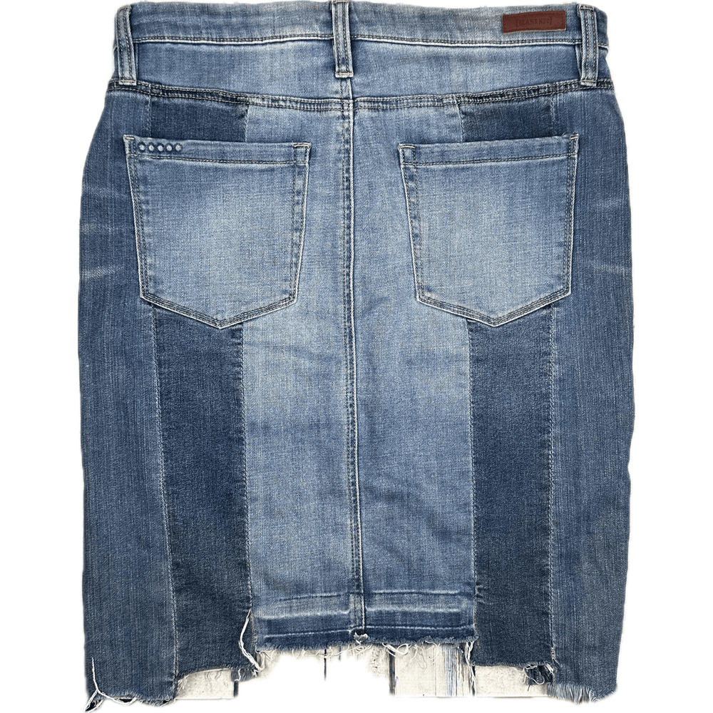 BLANK NYC Panelled Mid Rise Jean Skirt - Size 29 - Jean Pool
