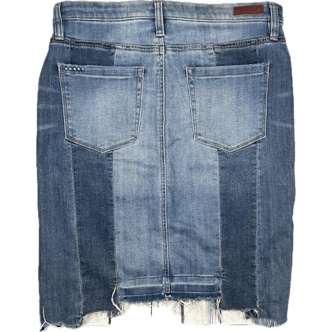 BLANK NYC Panelled Mid Rise Jean Skirt - Size 29 - Jean Pool