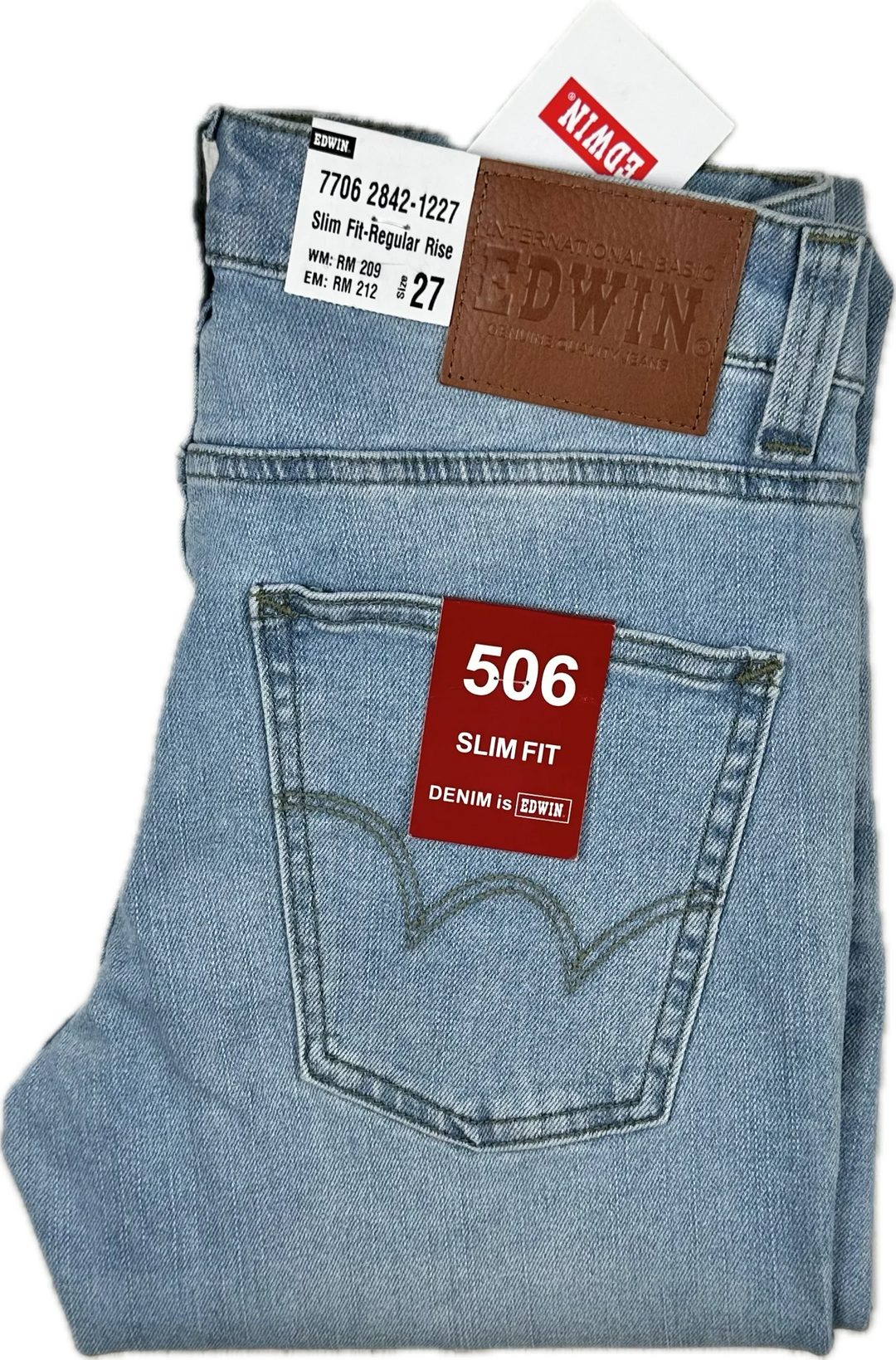 NWT-Edwin Stretch Denim-'506' Slim Fit Mens Jeans -Size 27/32