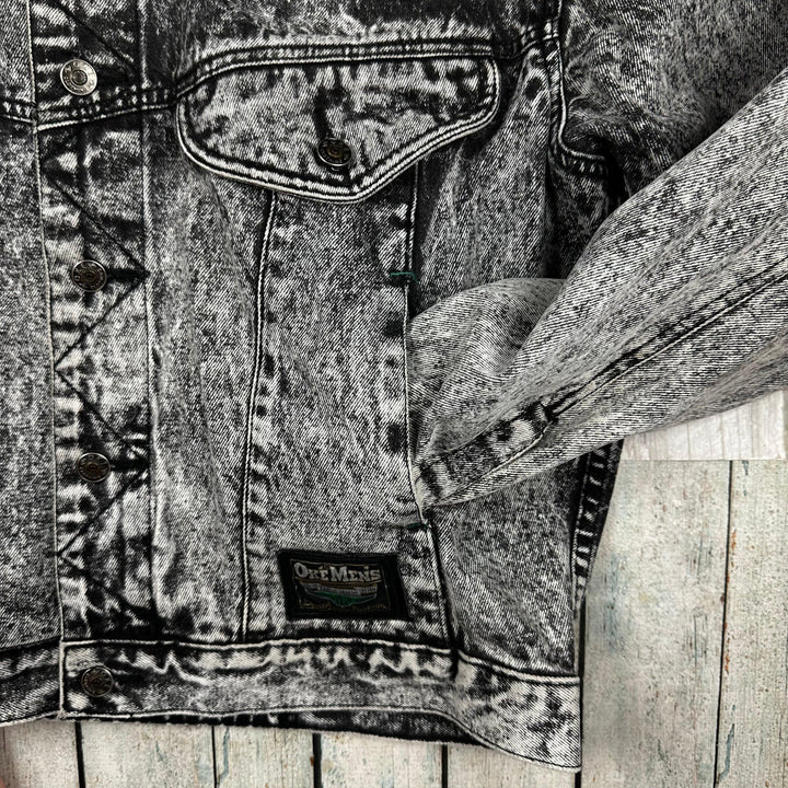 Vintage 80s Mens Acid Wash Denim Jacket by Oke- Size L