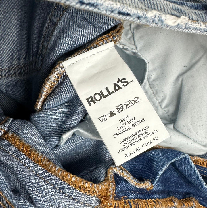 ROLLAS Mens 'Lazy Boy' Loose Fit Crop Jeans - Size 32" - Jean Pool