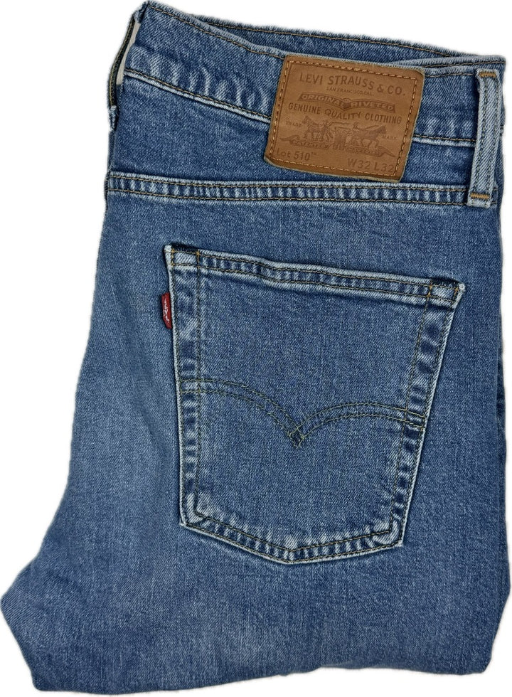 Levis Premium 510 Mens 'Big E' Slim Fit Jeans -Size 32R