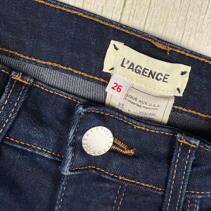 L'Agence  'Margot' High Rise Skinny Blue Ankle Jeans- Size 26