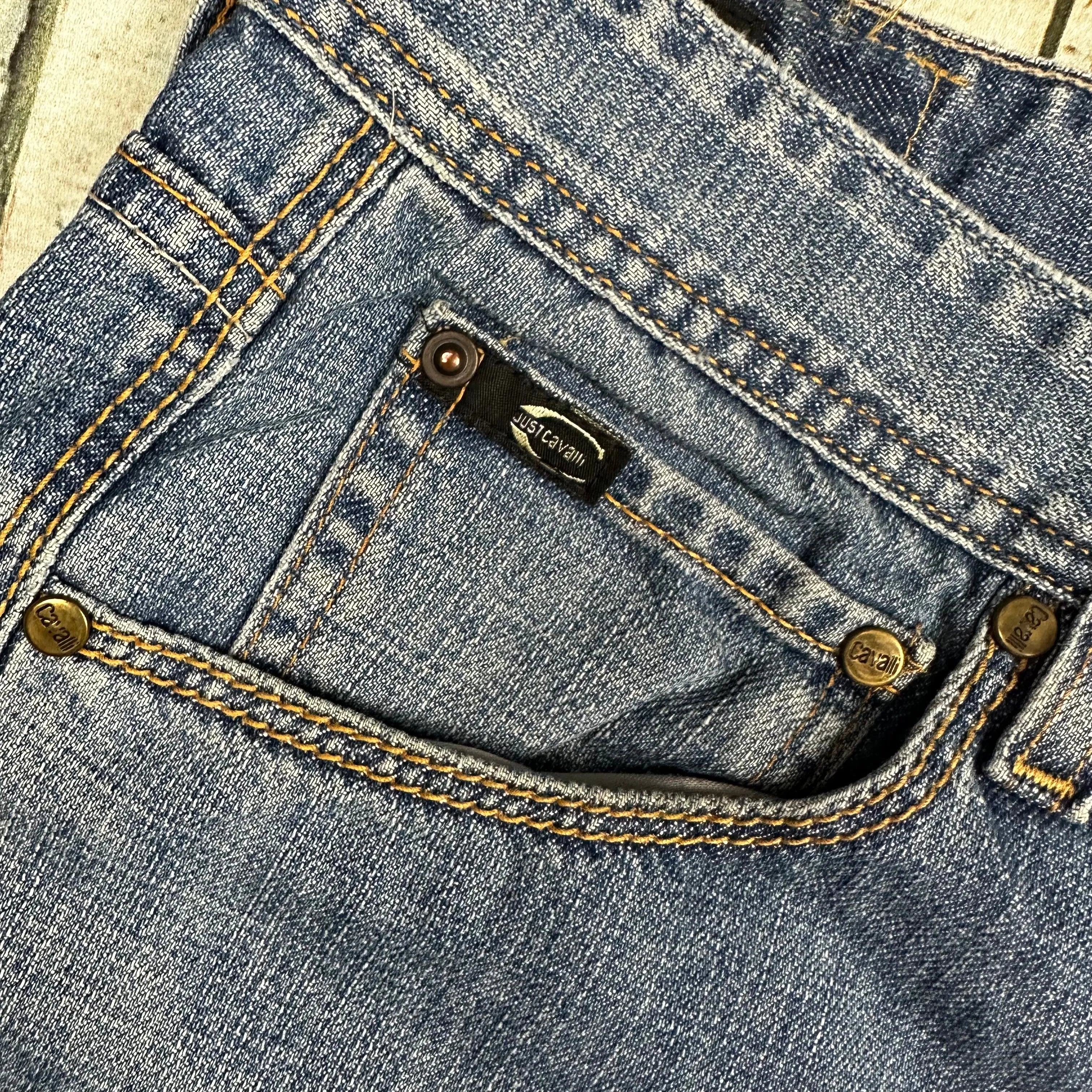 Pantalon Vintage CAVALLI JEANS Taille Haute W28 - Coupe Droite En Coton Stretch - Italie