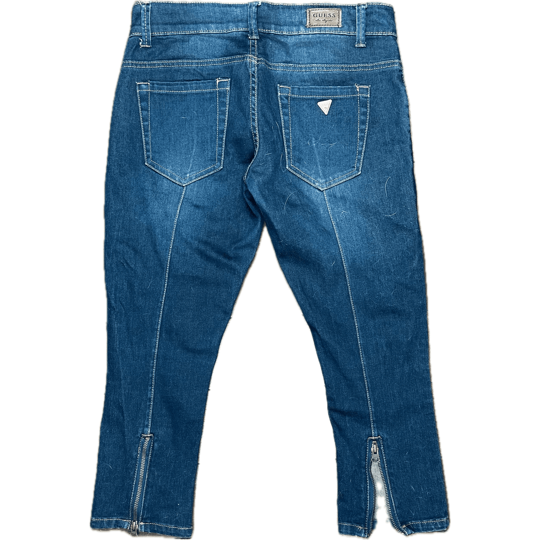 Guess Low Rise Zip Hem Crop 7 8 Jeans Size 28 Jean Pool