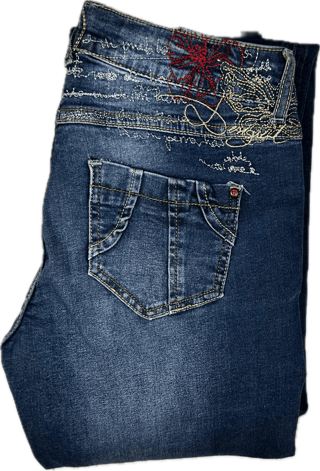 Desigual Embroidered Ladies Cuffed Jeans- Size 28