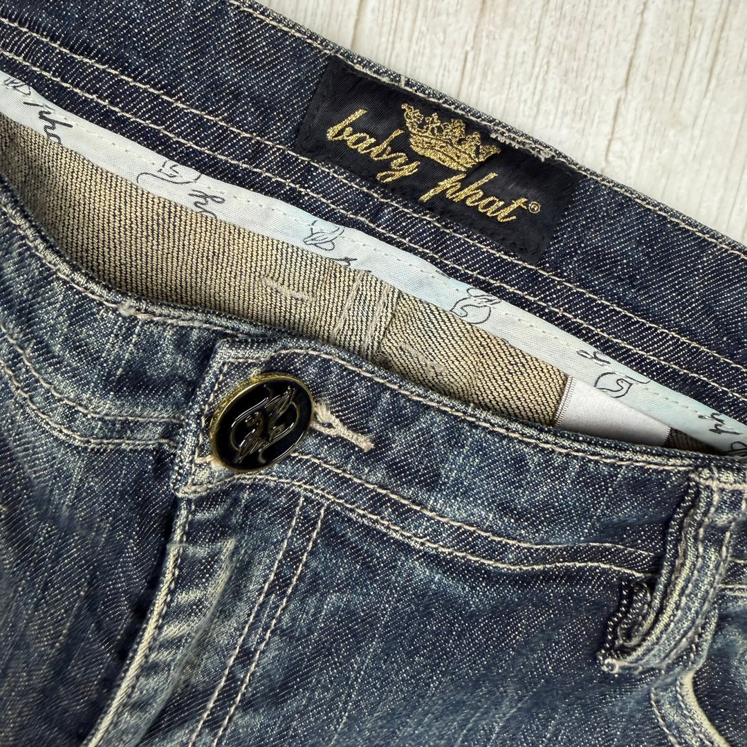 NEW- Baby Phat  Distressed Denim Straight Leg Jeans- US Size 18