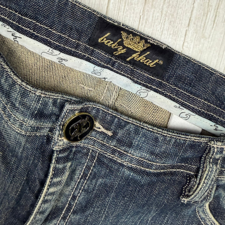 NEW- Baby Phat  Distressed Denim Straight Leg Jeans- US Size 18