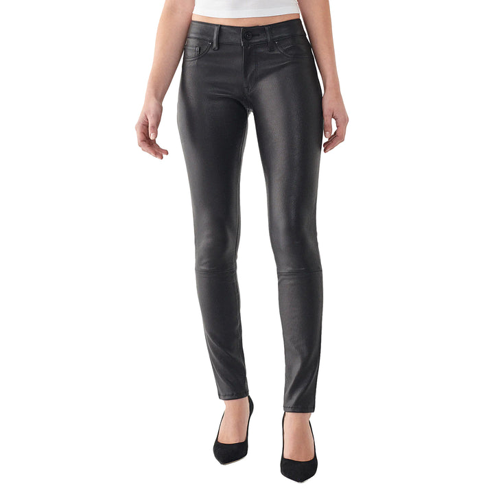 DL1961 'Emma' Black Coated  Power Skinny Jeans -Size 24"