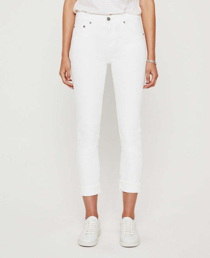 AG Adriano Goldschmied Boyfriend Slim White Jeans - Size 27