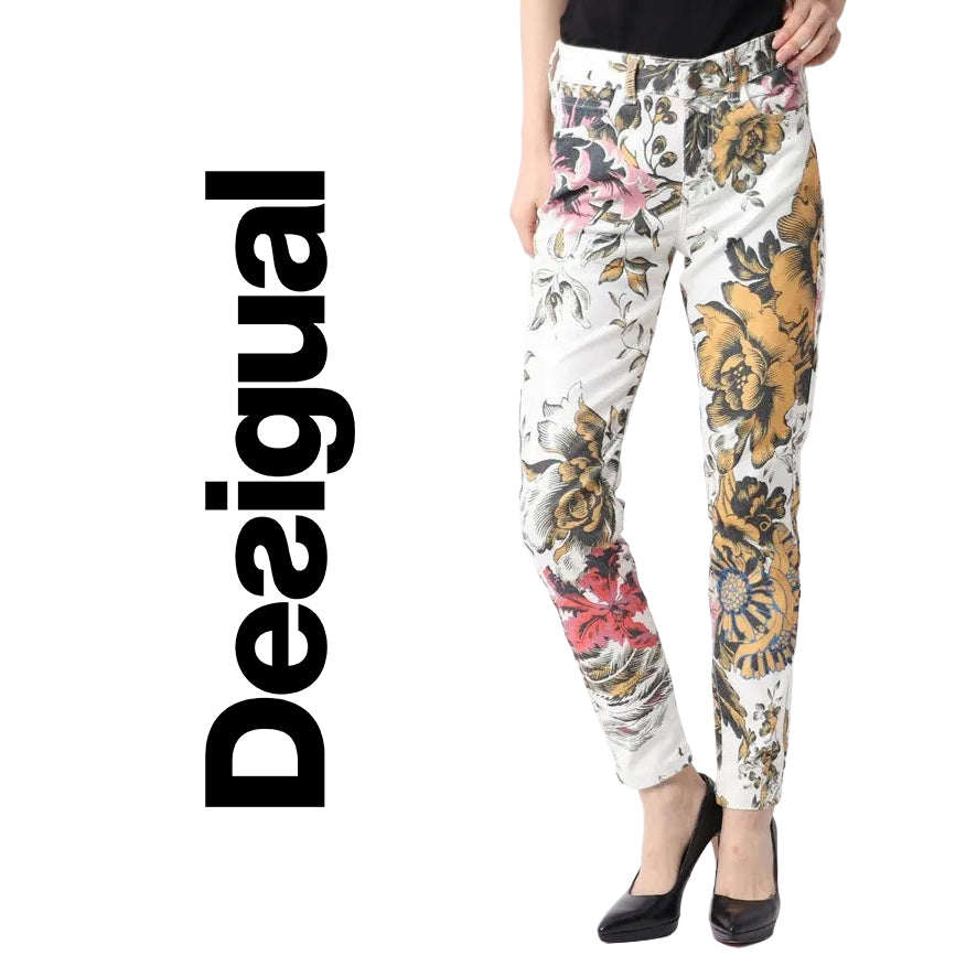 NWT- Desigual Floral Print Ladies Skinny Jeans- Size 24