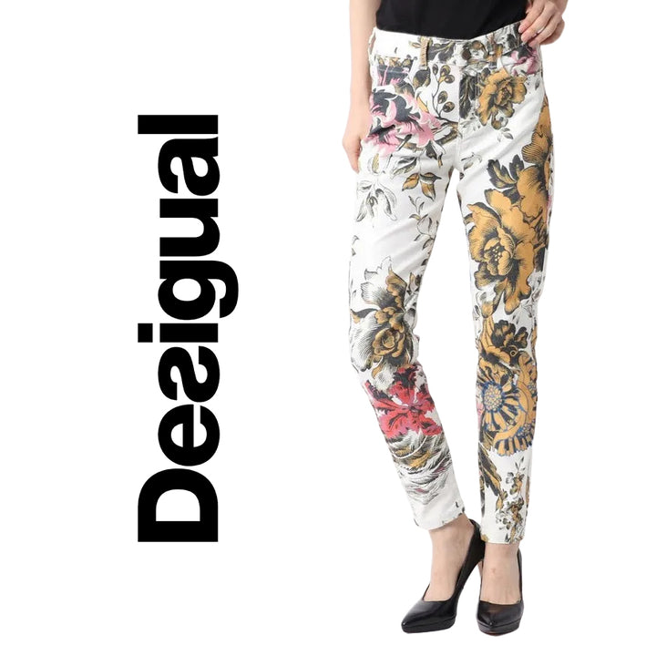 NWT- Desigual Floral Print Ladies Skinny Jeans- Size 24