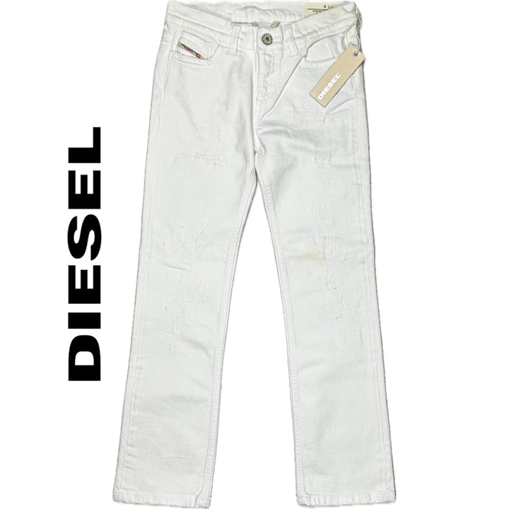 NWT - Diesel 'Liv J' White Straight Leg Jeans Size - 8Y