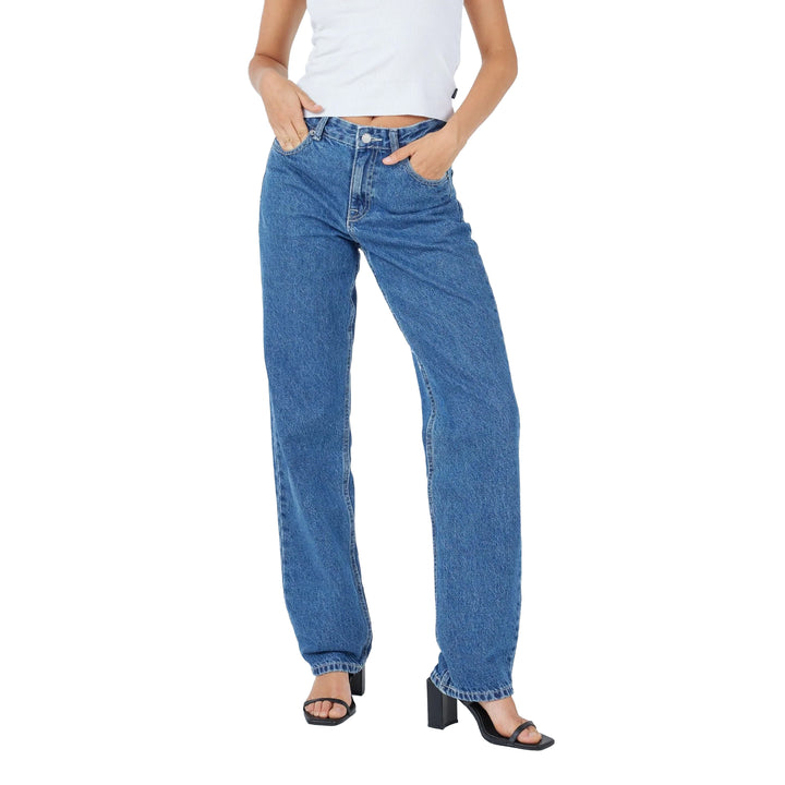 Dr Denim 'Arch' Pebble  Mid Stone Straight Jeans - Size 28