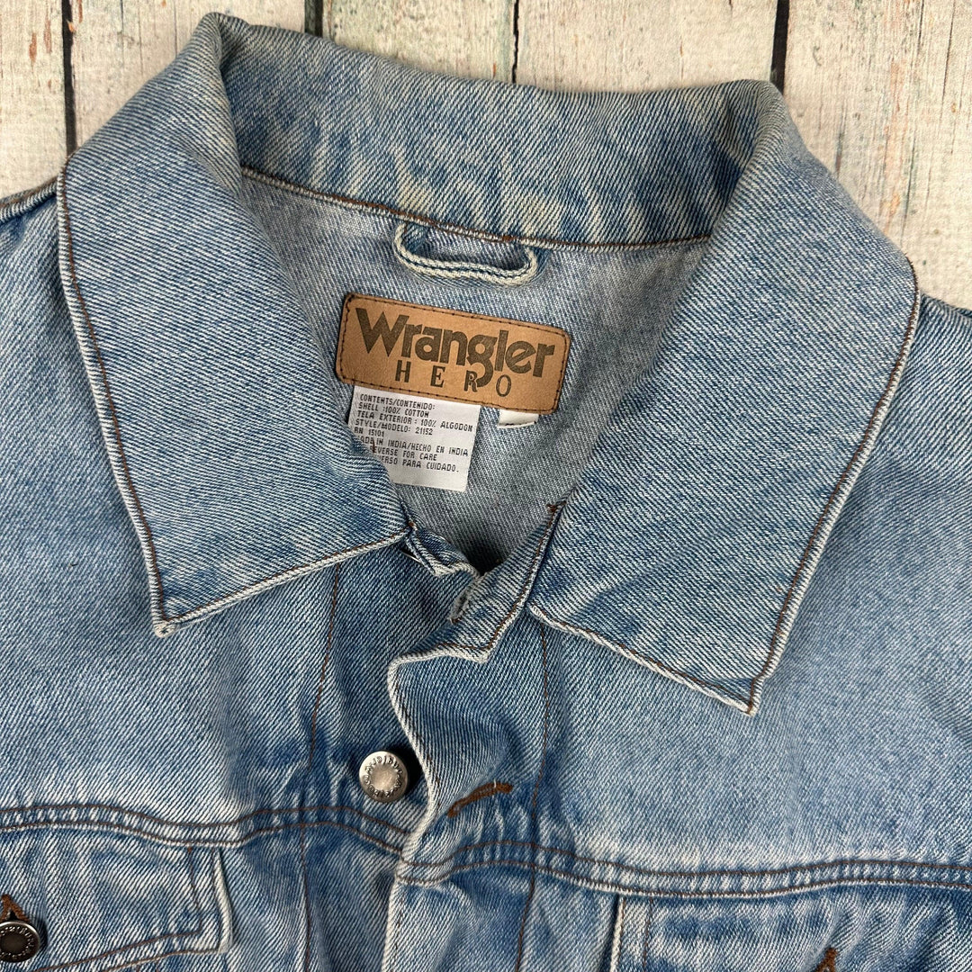 Wrangler Hero Y2K Relaxed Fit Denim Jean Jacket - Size M