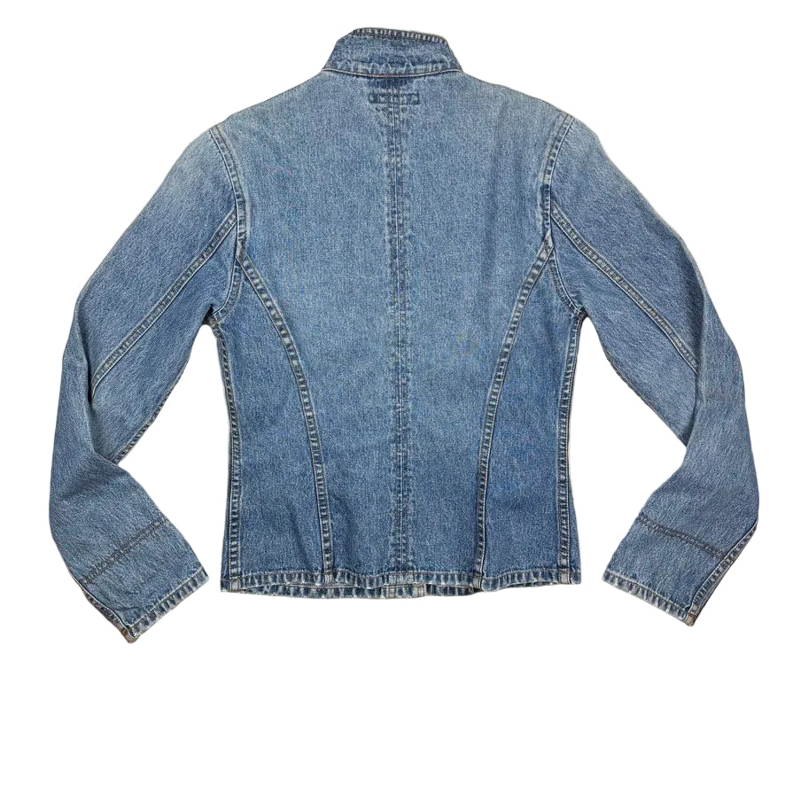 Levis Classic Red Tab Vintage 90's Ladies Denim Madarin Collar Jacket - Size S