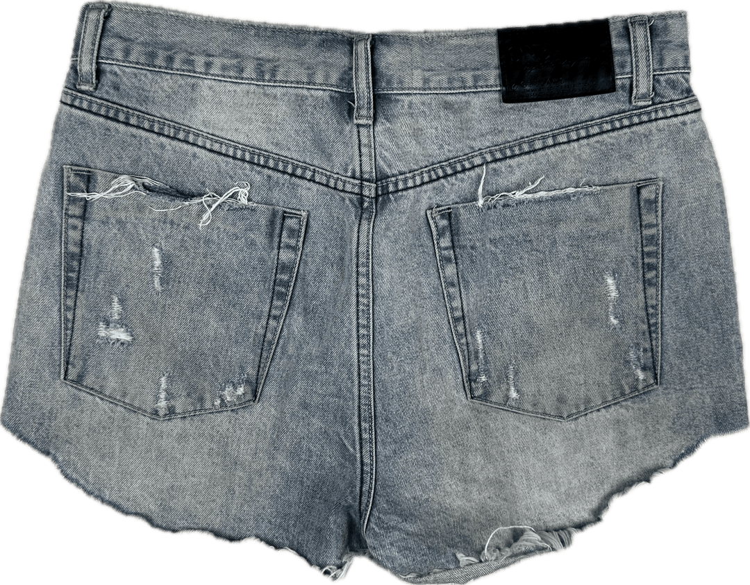 One Teaspoon 'Outlaws' Destroyed Denim Shorts  - Size 28