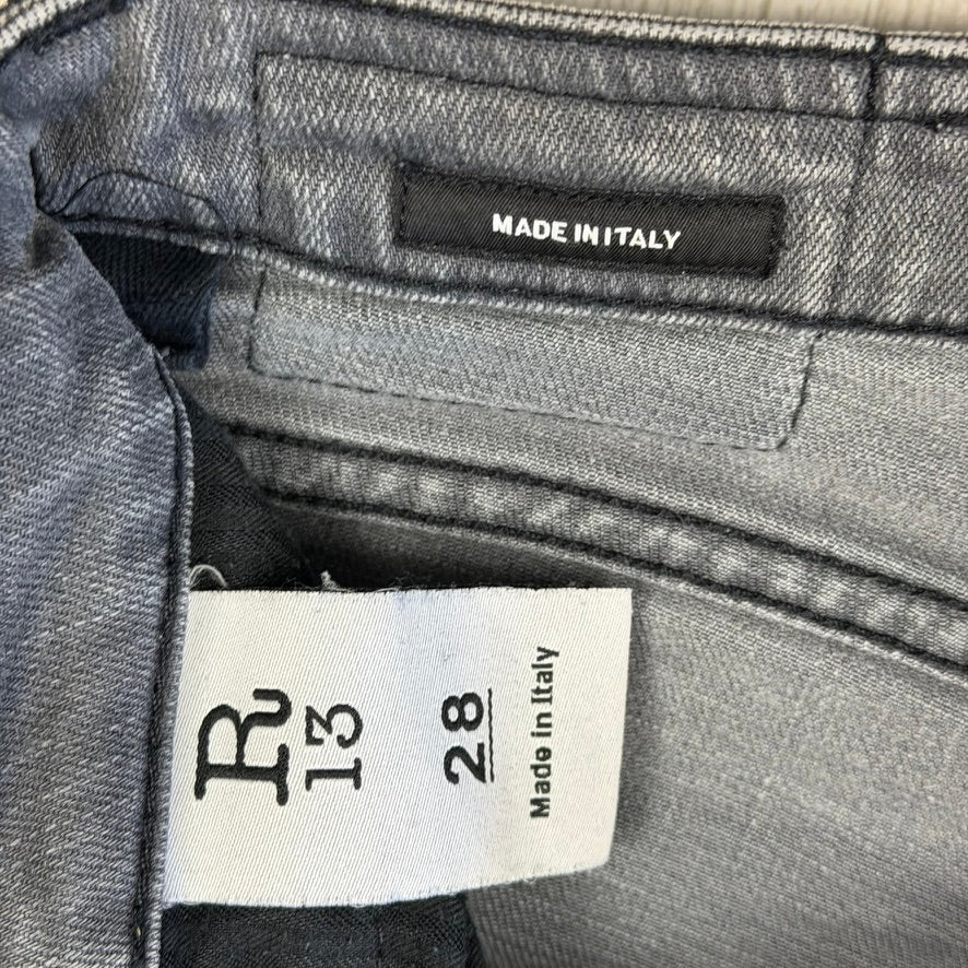 R13 Made in Italy 'Boy Skinny' Washed Black Jeans- Size 28