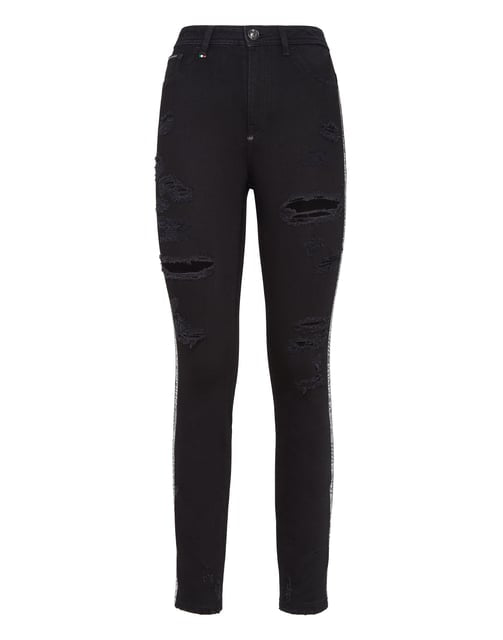NWT-  Philipp Plein Ladies High Waist Jegging Logo Jeans -Size 25