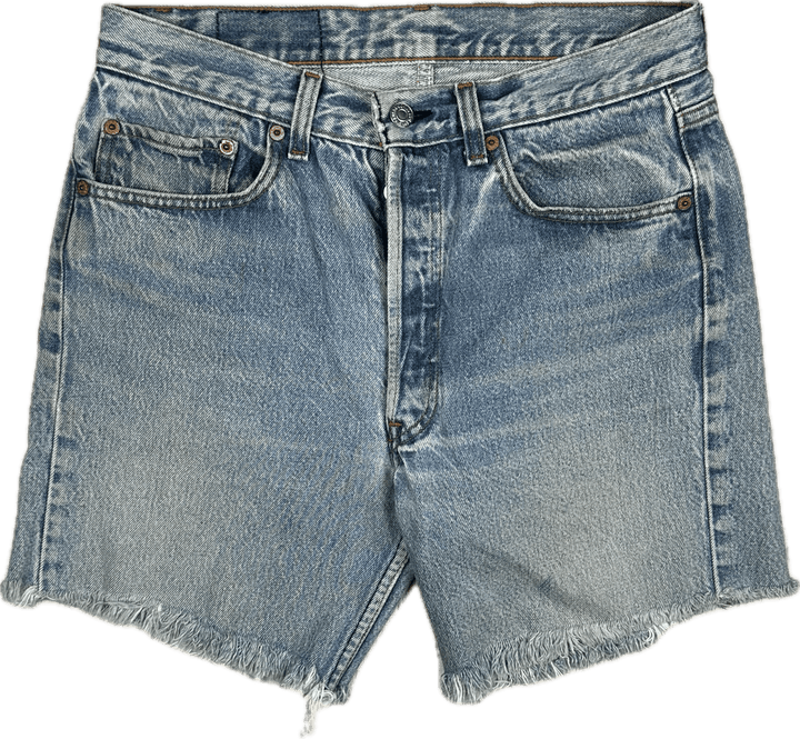 Levis 501 Distressed Denim Cut Off Shorts - Size 28