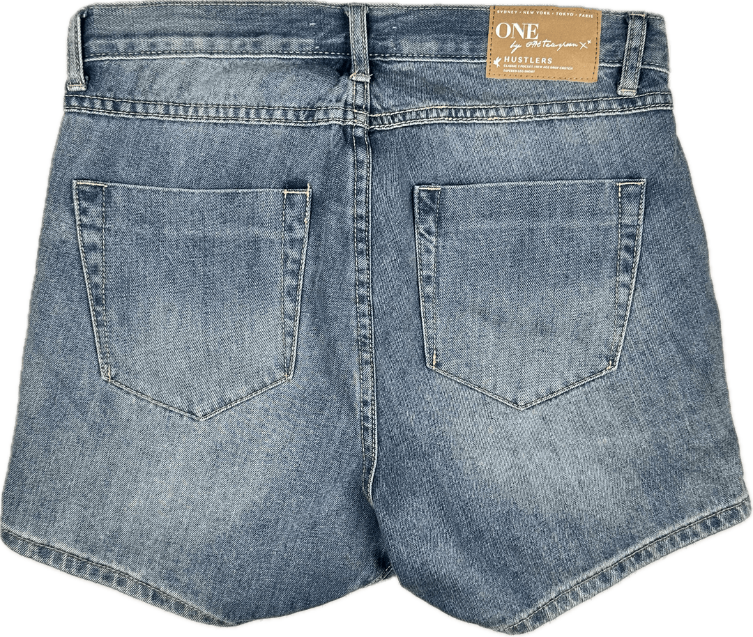 One X One Teaspoon Distressed 'Hustlers' Denim Shorts - Size 25 - Jean Pool