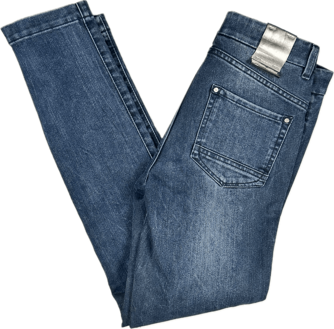 Karen Millen Ankle Zip Skinny Blue Jeans- Size 8 - Jean Pool