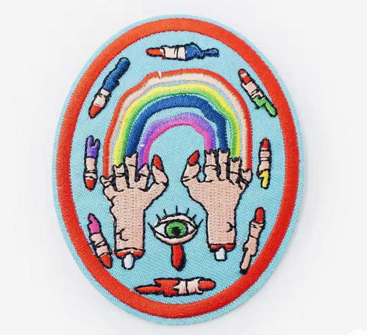 Rainbow Hands-  Embroidered Iron On Patch
