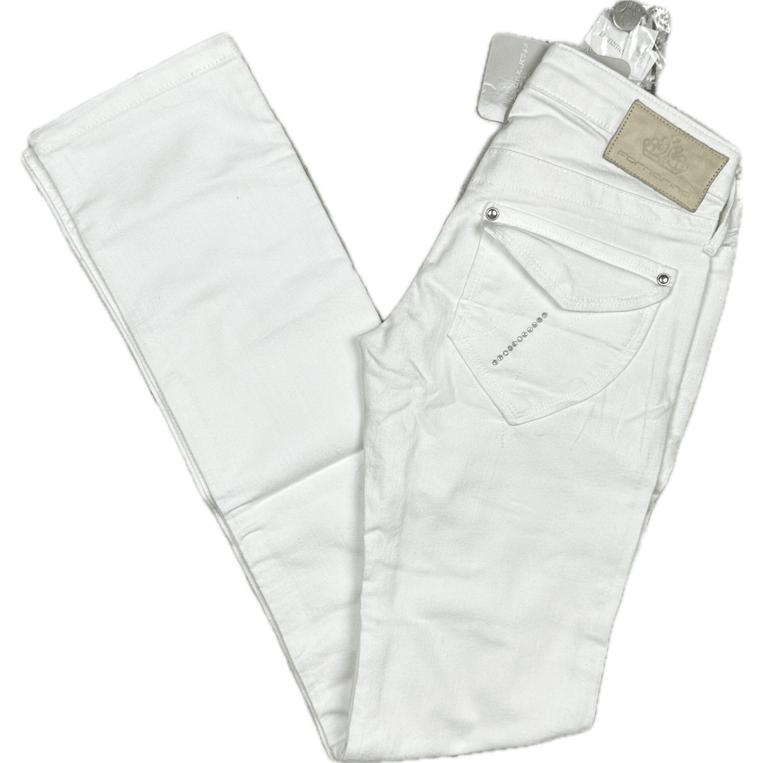 NWT - Fornarina Italian Ladies 'Bayley' White Jeans -Size 24 - Jean Pool
