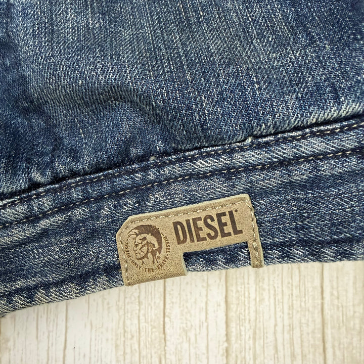 Diesel Kids Embroidered Logo Back Denim Jacket  - Size 6-8Y