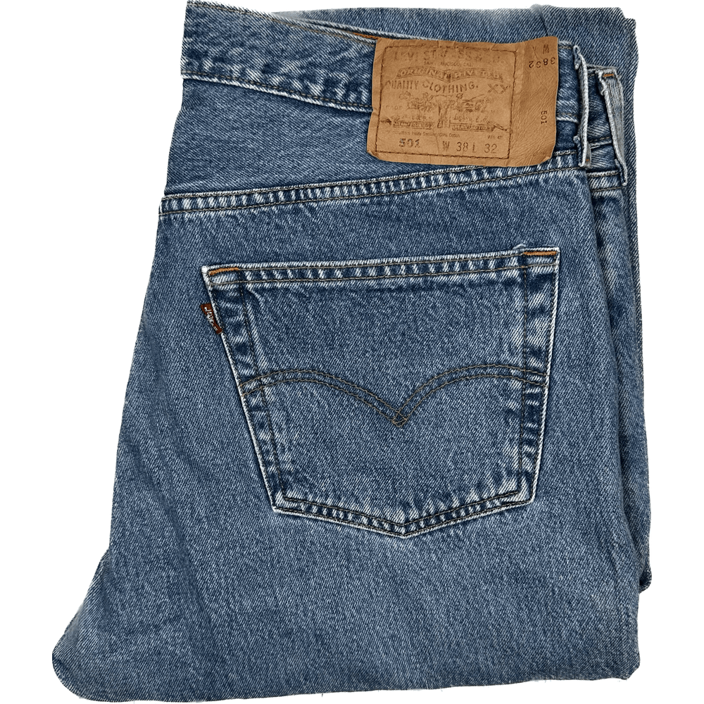 Levis Vintage 90's 501 Mens Button Fly Jeans -Size 38/32 - Jean Pool