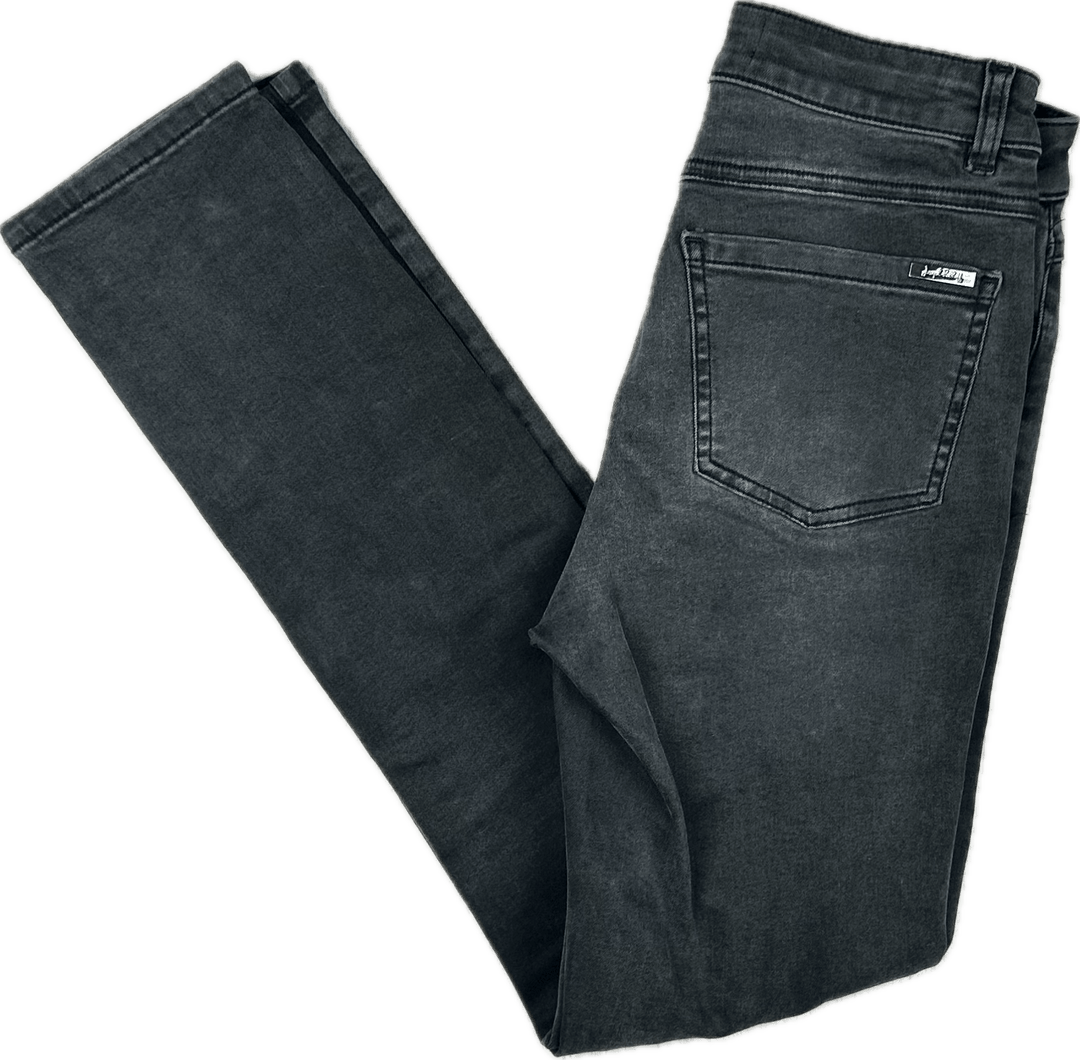 Joseph Ribkoff Distressed Black Jewelled Skinny Jeans  -Size 6