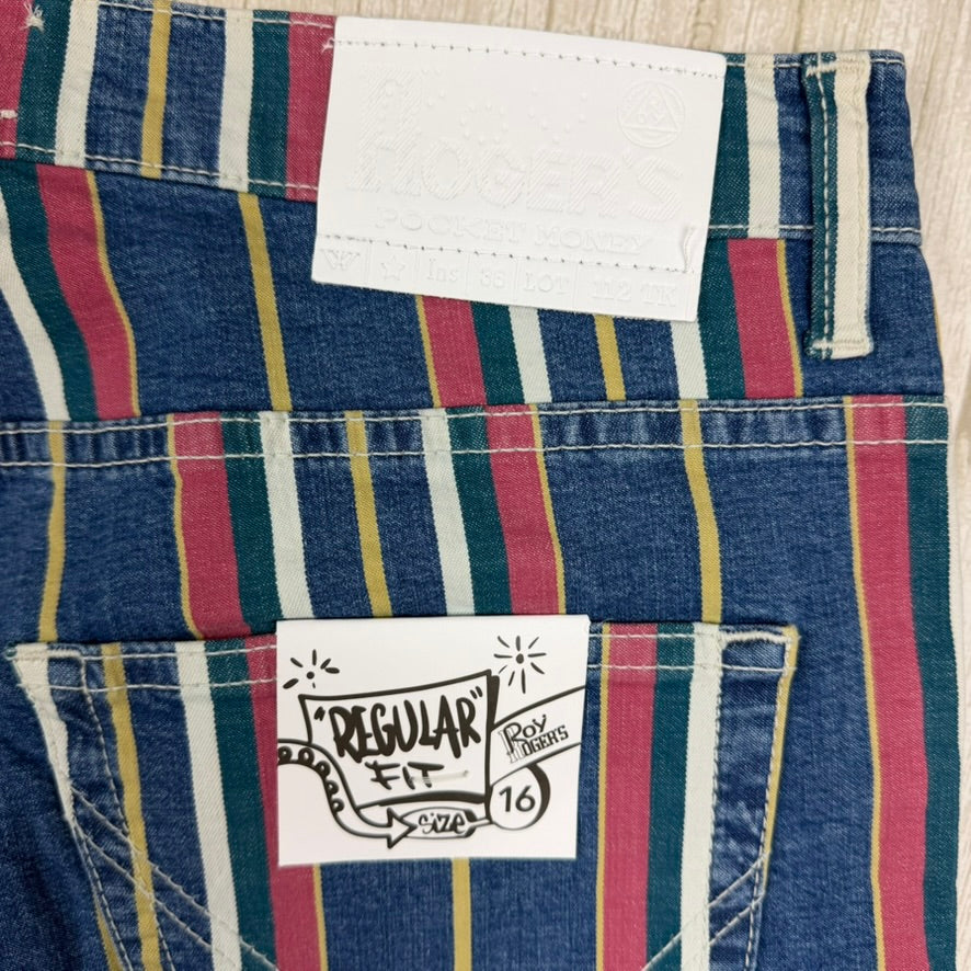 NWT - Roy Rogers Italy Boys Stripe Shorts - Size 16Y