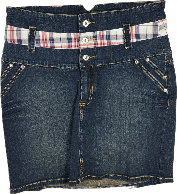 NEW- Baby Phat Y2K Denim Logo Pocket Skirt- US Size 16 or 18/20 AU