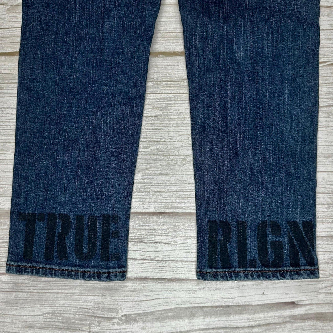 NWT - True Religion 'Geno Slim' Logo Jeans- Size 4Y