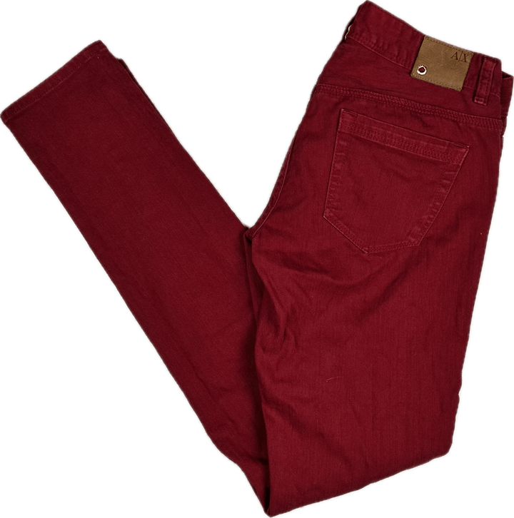 Armani Exchange Low Waist Skinny Red Jeans- Size 2US or 6AU