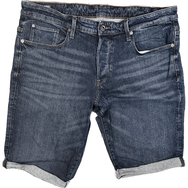 G Star RAW 3301 Straight Stretch Mens Shorts -Size 36 - Jean Pool