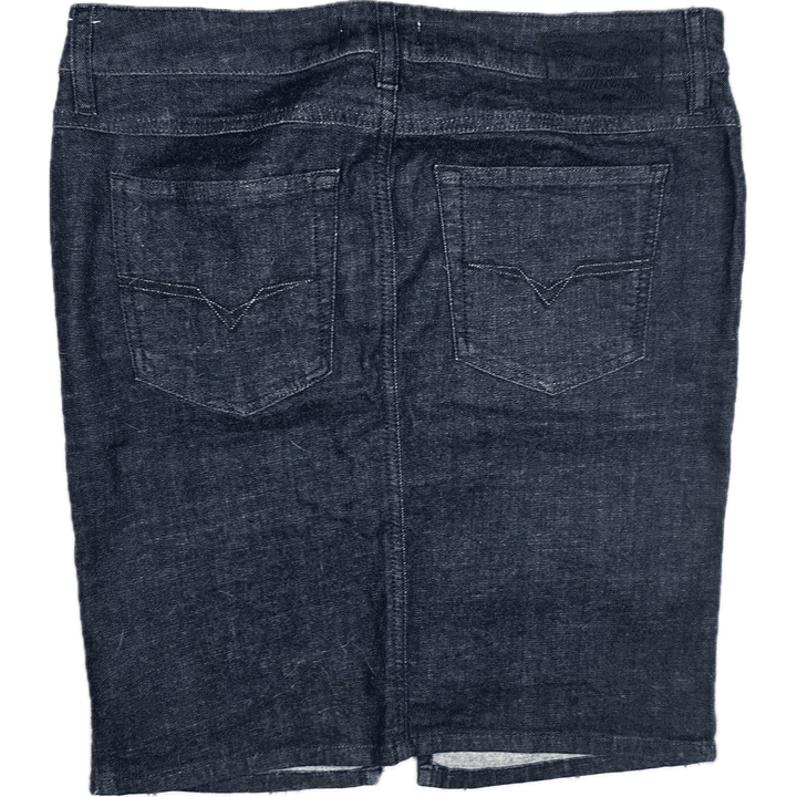 Diesel Italy Stretch Dark Denim Skirt - Size 28 - Jean Pool