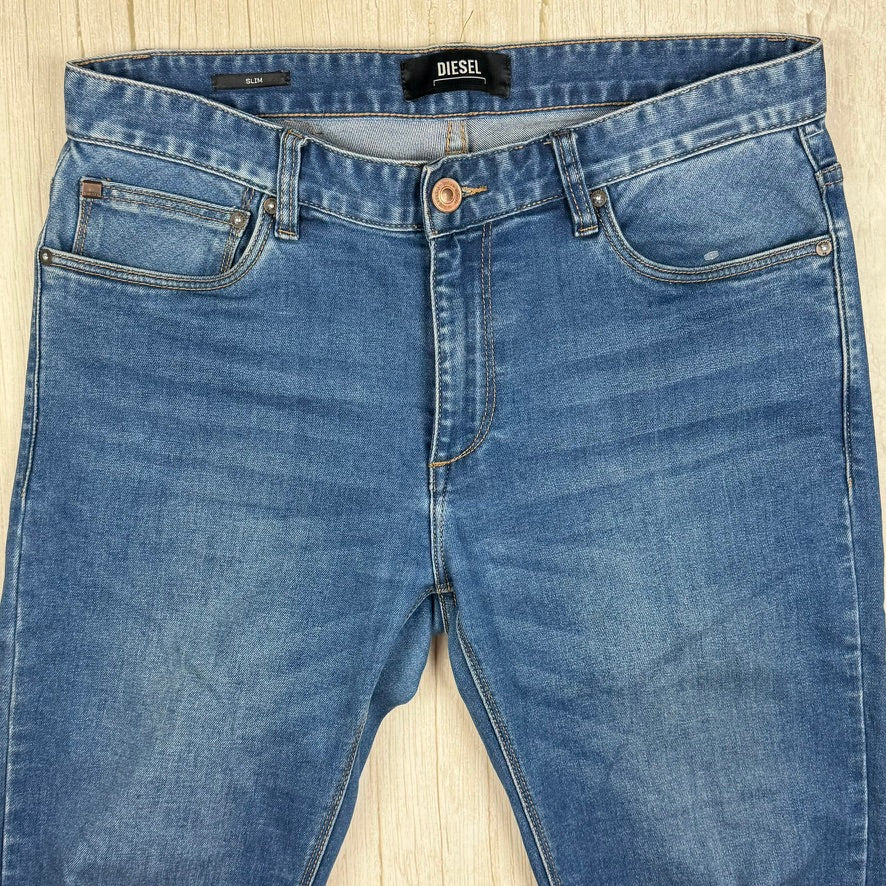 Diesel Mens Regular Slim Straight Jeans - Size 34/34
