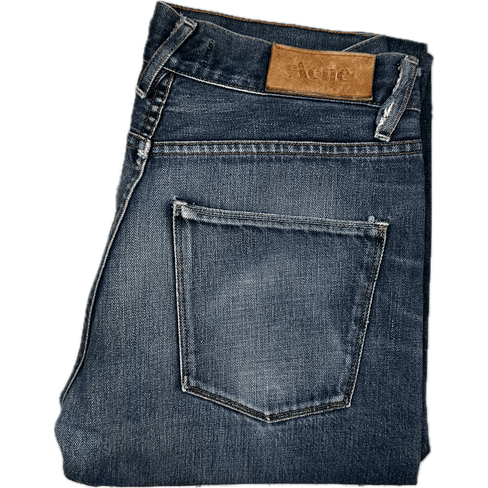 Acne Mens 'Moc Raw'Straight Fit Jeans - Size 31 - Jean Pool