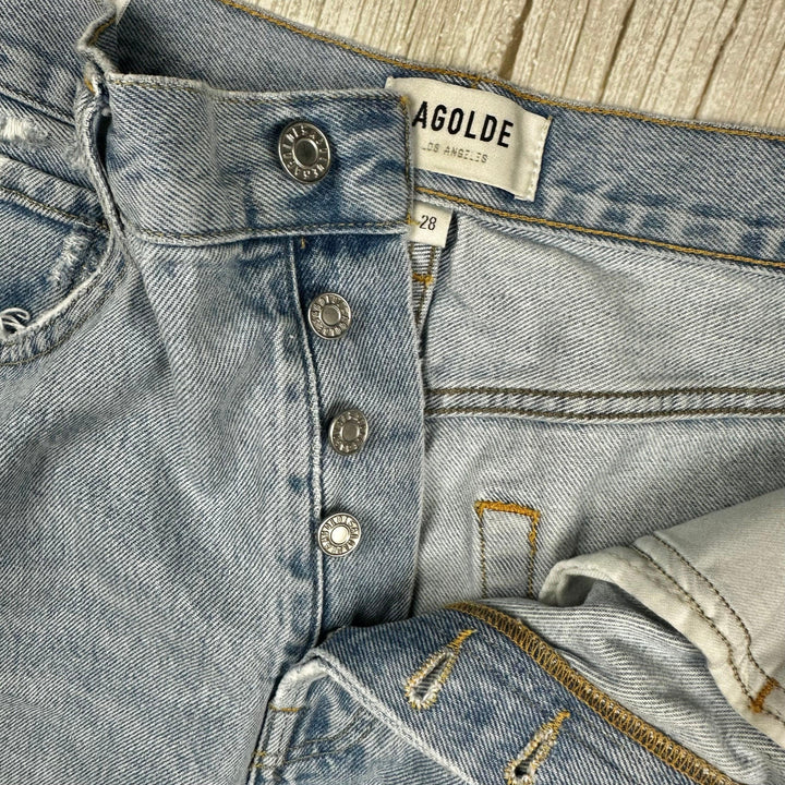 AGOLDE 'Parker Long' Boyfriend Denim Shorts- Size 28